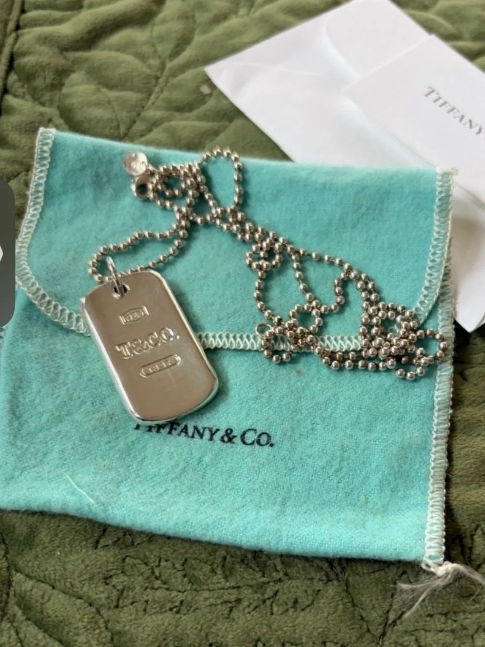 Tiffany & Co. Sterling Dog Tag Vintage Necklace